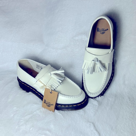 HP🎉NWT Dr Marten Adrian Tassle White Loafers - Picture 3 of 14
